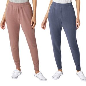 Eddie Bauer Womens Cozy Fleece Jogger Sweatpant Set 2-Pack XL Mauve Blue Pocket